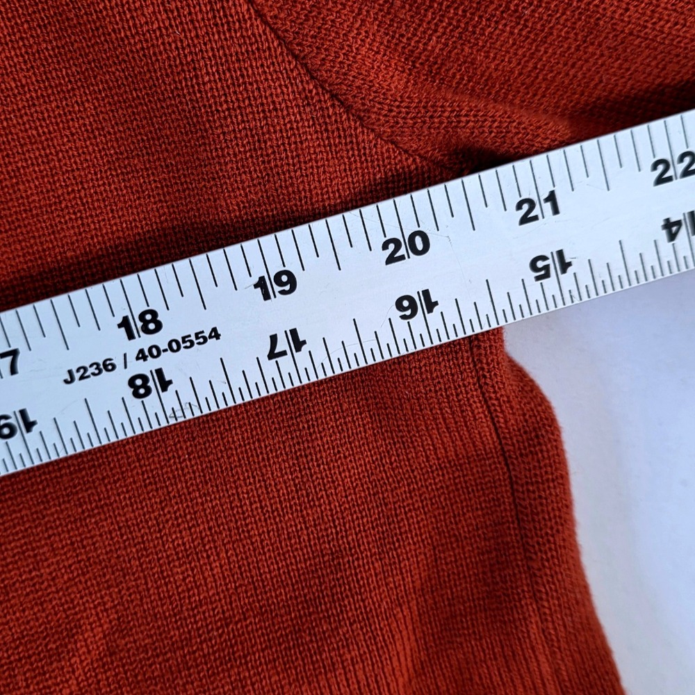 Unionbay Mens Vtg V-Neck Stripe Sweater Burnt Orange Nvy Blue Size Large 90s Y2K - Picture 4 of 5